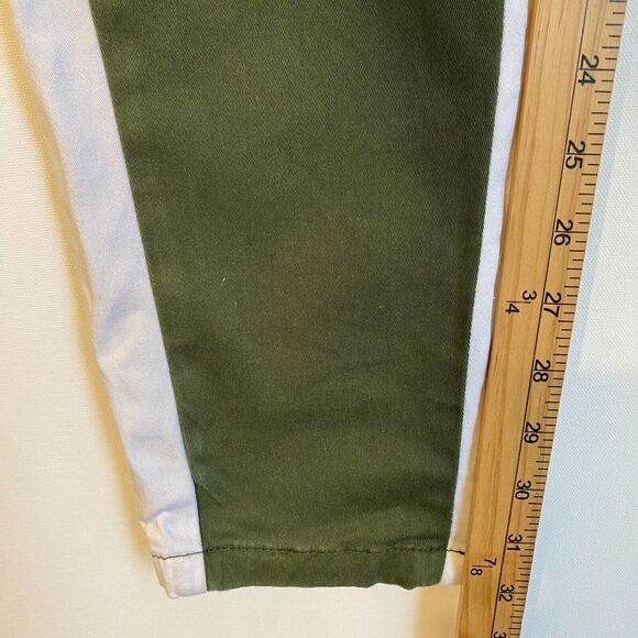 KDNK Jogger Pants Men XL Green Side Stripe Zip Ankle Tie Waist Y2K Sporstwear - Picture 7 of 7
